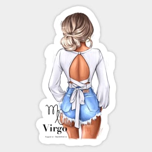 Virgo Zodiac Fashion Girl Sticker